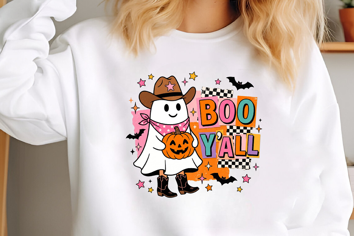 Boo Yall Halloween Sublimation PNG, a Seasonal Illustration by CraftArtStudio (Photo 3 of 4)