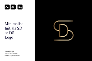 Minimalist Initials SD or DS Logo, a Branding & Logo Template by Luxury Logos