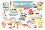 Summer treats clipart & paper set, a Food Illustration by Poppymoondesign (Thumbnail 1 of 5)