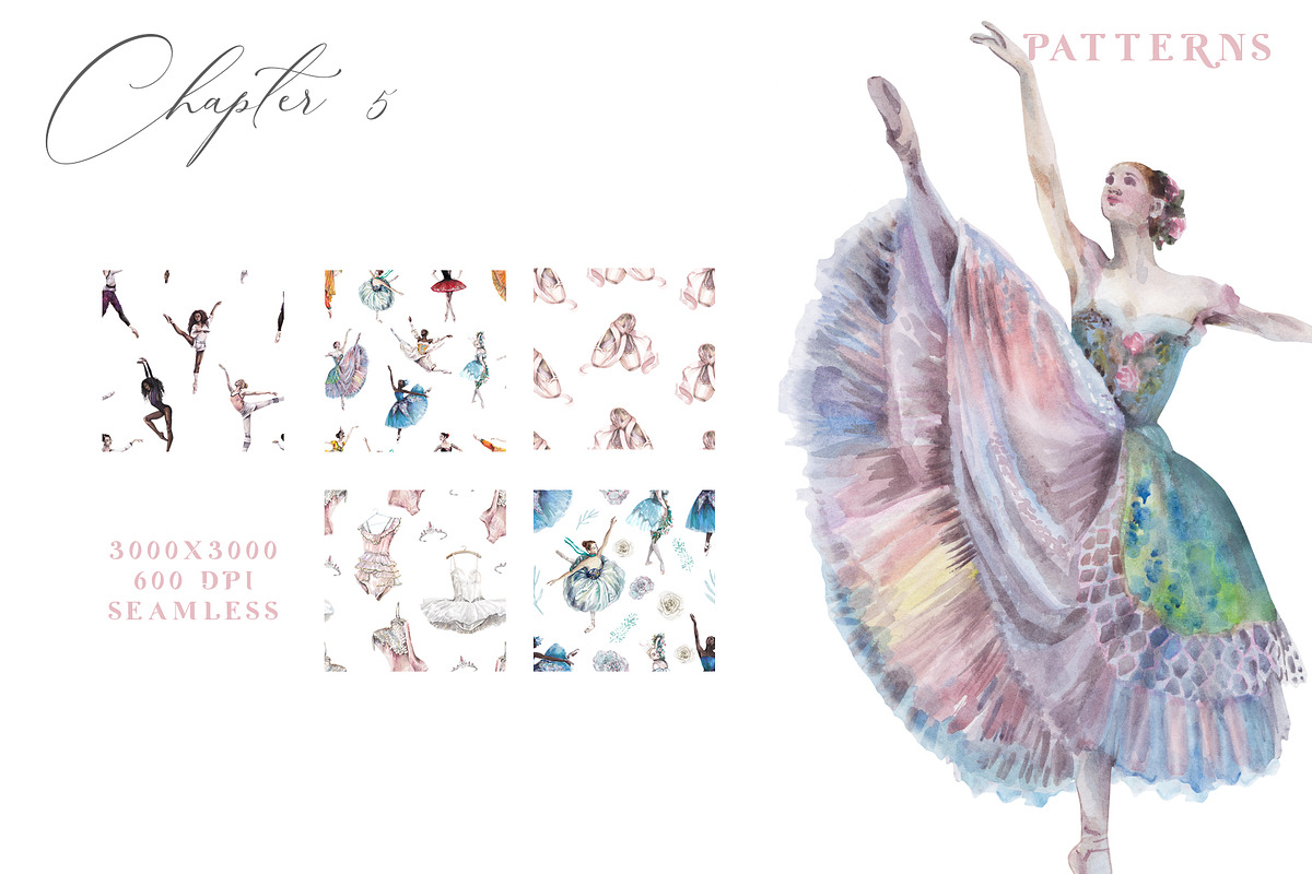 ON POINTE - Watercolor Ballet Set, an Object Illustration by Kaleriia (Photo 7 of 10)