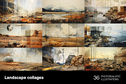 Landscape collages. 36 images, a Decorative Illustration by Handmadefont (Thumbnail 8 of 10)