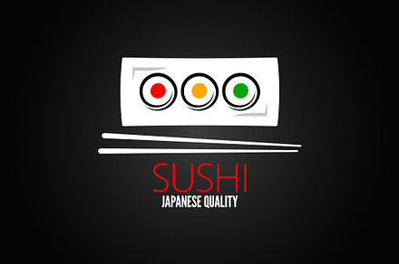 Sushi roll plate menu design