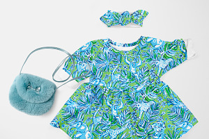 Blue And Green Safari Animal Pattern