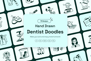 Dentist Doodle Icon, an Outline Icon by Vectors Market
