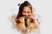 Pet Watercolor Art Photoshop Effect, an Action Add-On by Shovajit (Thumbnail 3 of 9)