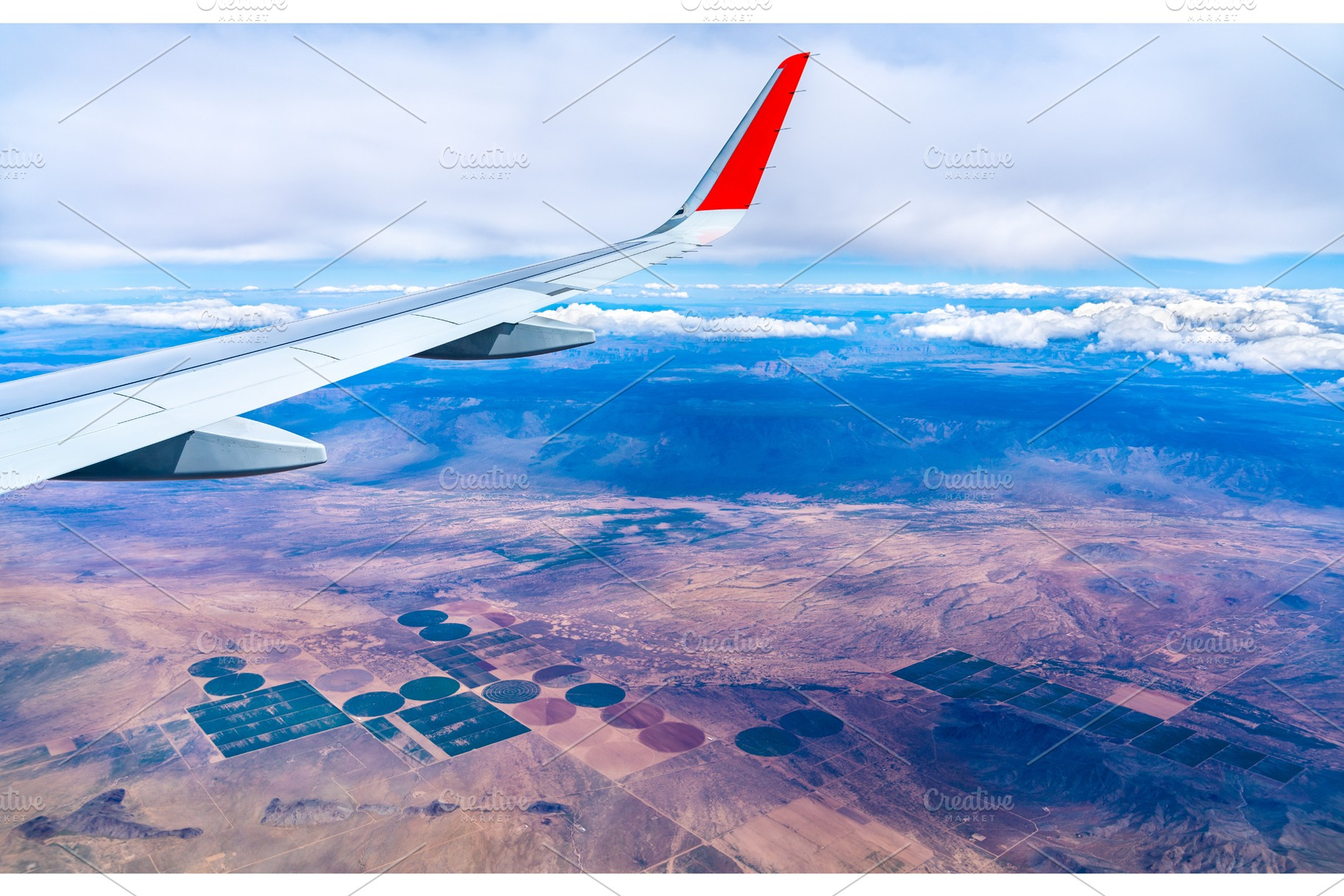 Flying above circular fields in, a Nature Photo by Leonid Andronov