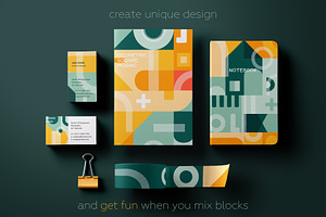 Square Geometric Pattern Set.