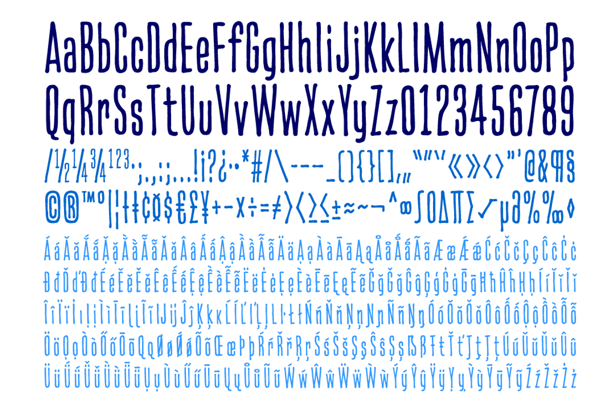 Credit Crunch - ultra tall pen font preview 5