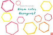 Sunny Watercolor Hexagons, an Object Graphic by LittleAcornGraphics (Thumbnail 2 of 4)
