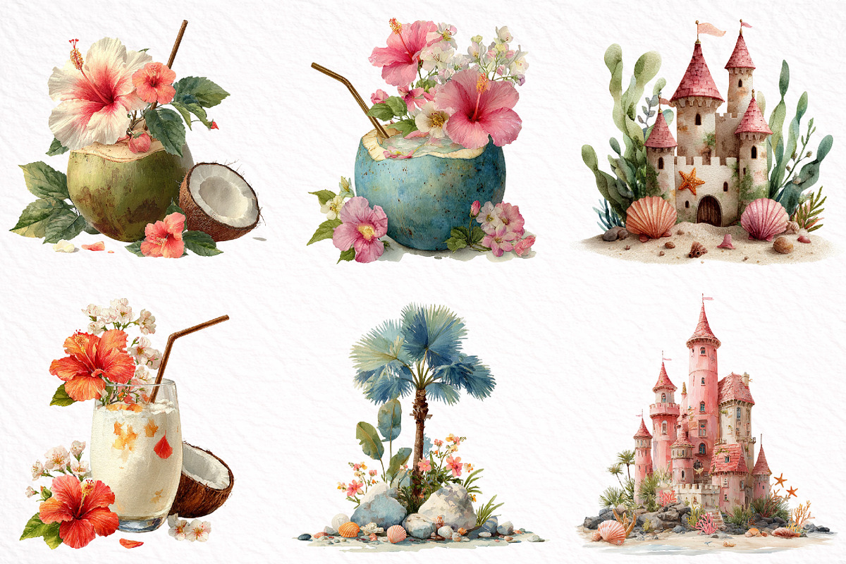 Watercolor Summer Clipart, an Illustration by DreamArtGraphic (Photo 8 of 8)