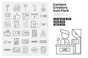 Content Creators Icon Pack, an Outline Icon by erifqizeicon (Thumbnail 3 of 3)
