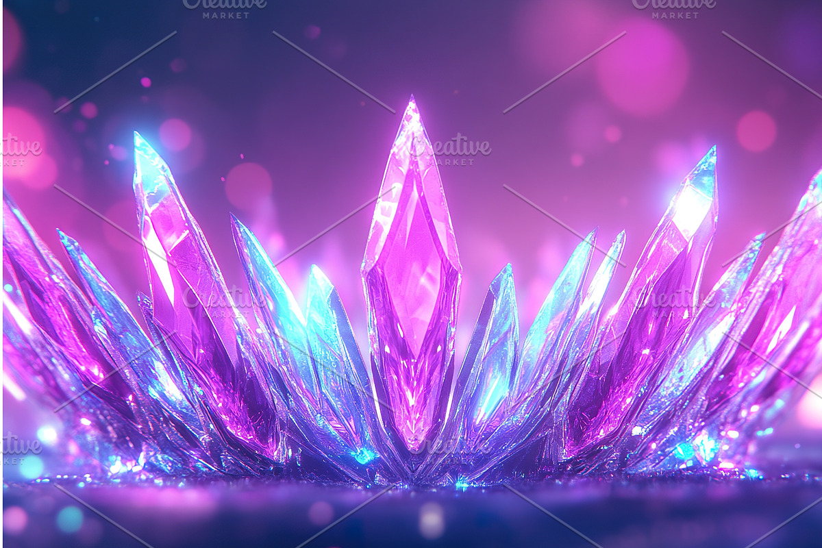 Shimmering purple and blue crystal, an Illustration by Lermont51