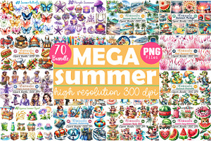 The Big Summer Clipart Bundle, an Illustration by DreamCafeArt