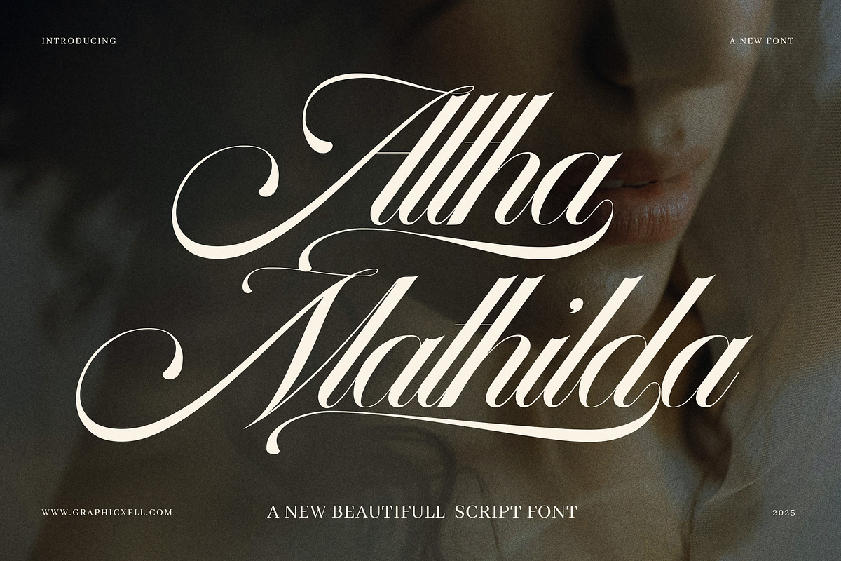 Altha Matilda Elegant Script Font, a Script Font by Graphicxell (Photo 1 of 8)