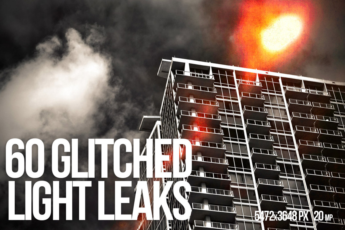 60 Glitched Light Leaks, a Texture Graphic by Neo Ink Design (Photo 1 of 11)
