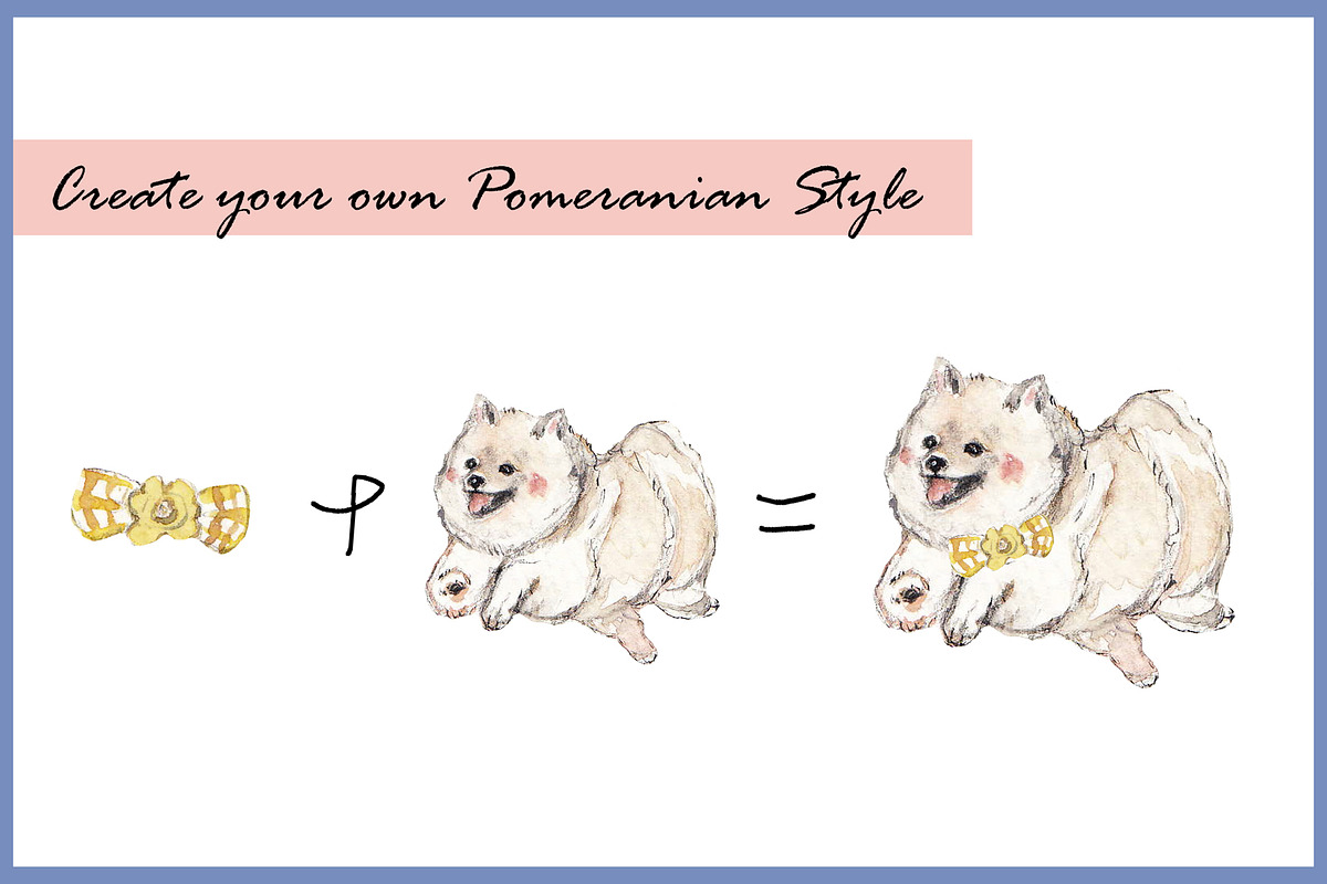 Pomeranian Clipart Digital Paper, an Animal Illustration by VianneArt (Photo 7 of 7)