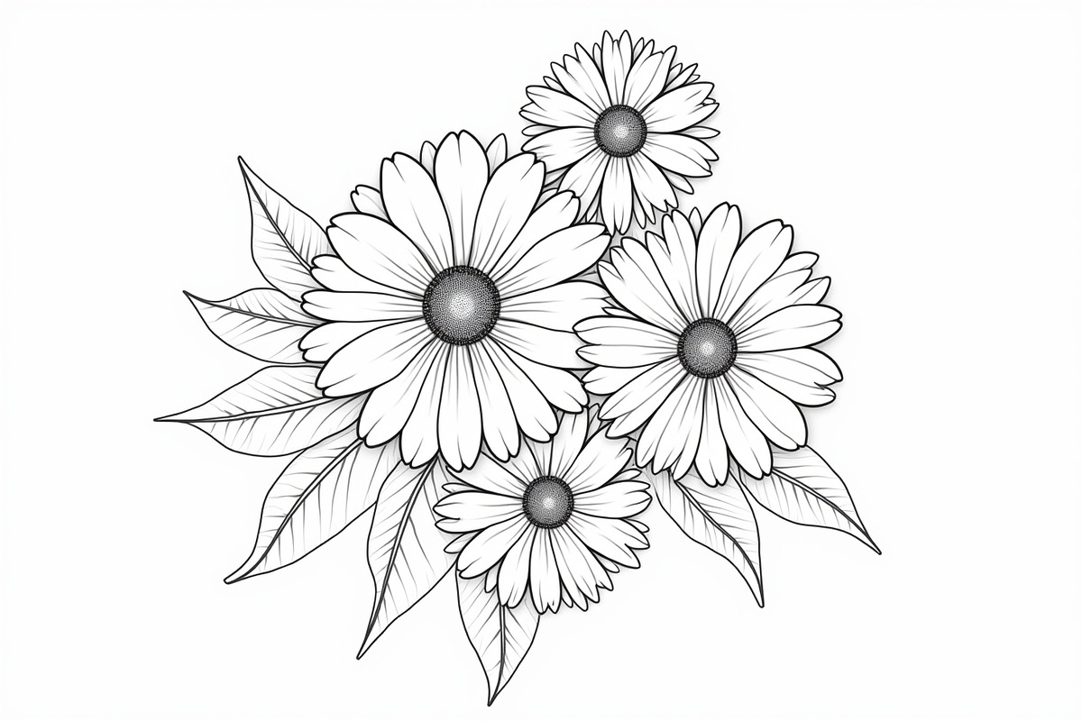 Botanical Line Art Coloring Sheets, an Illustration by balal (Photo 9 of 9)