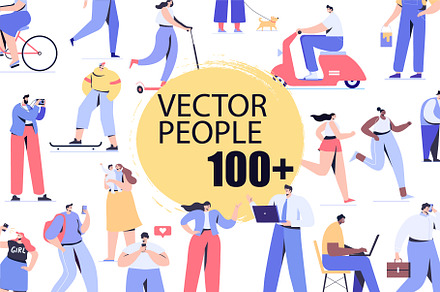 Big Vector set of people characters, a Person Illustration by Vector_Art