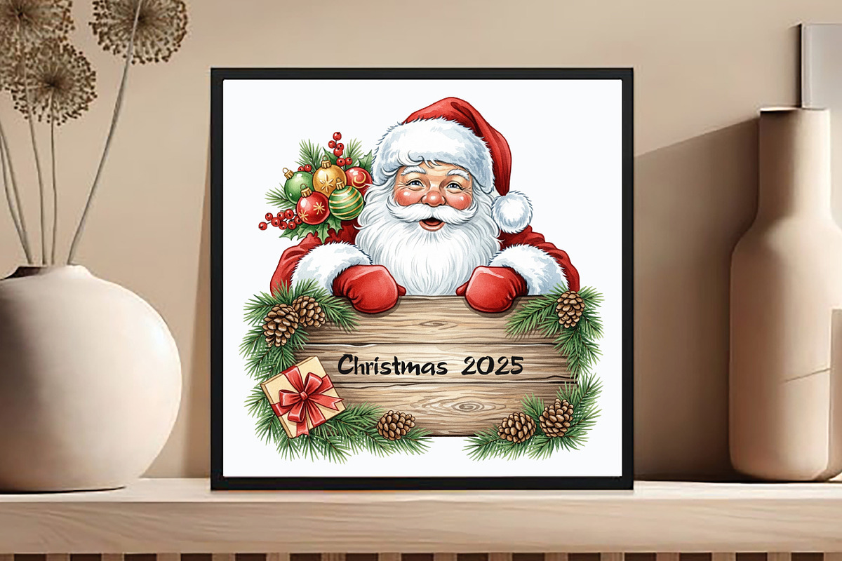 Watercolor Santa Christmas  PNG, an Illustration by DreamCafeArt (Photo 4 of 6)