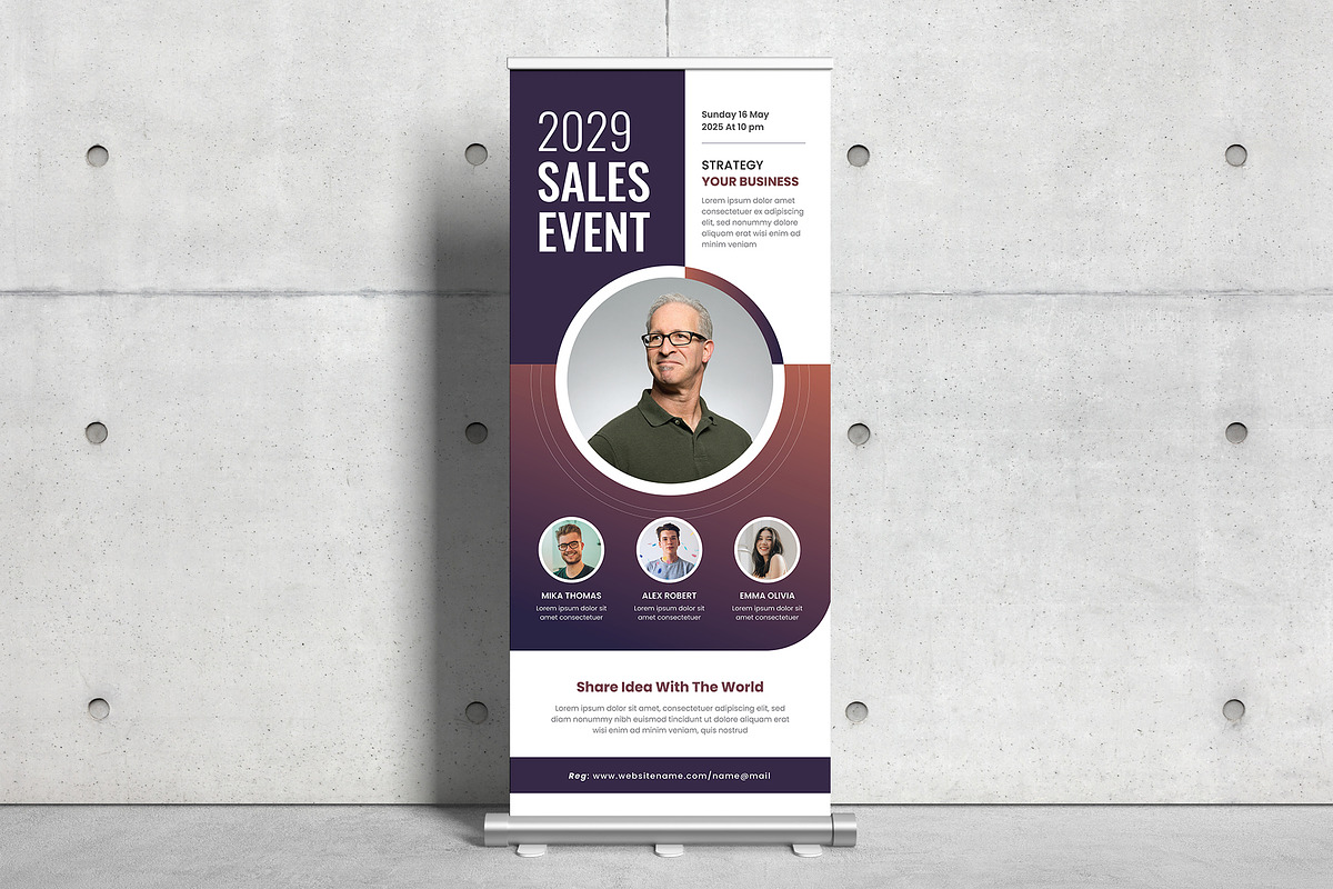 Event Conference Roll-up Banner, a Stationery Template by Pixelpick (Photo 1 of 2)