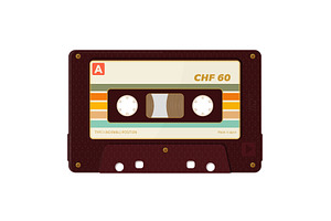 Audio cassette realistic vector