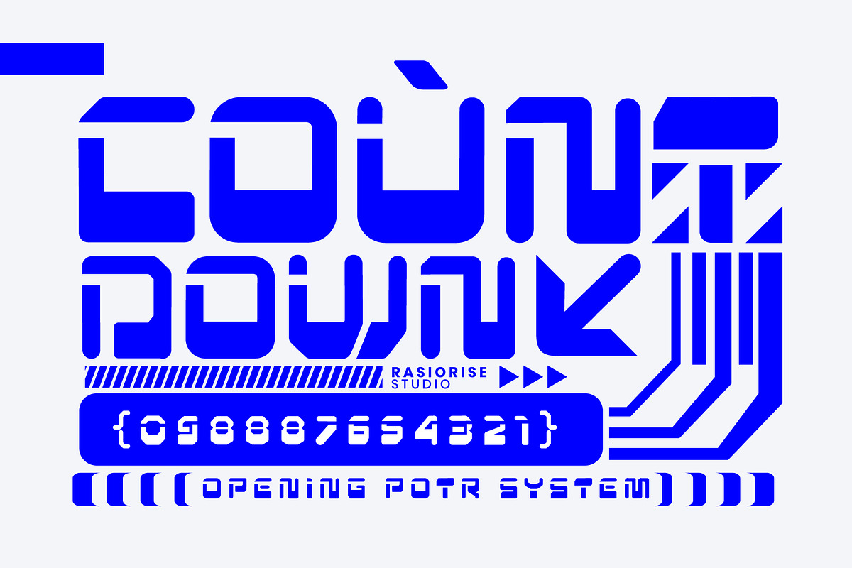 Acanica a Y2K Futuristic Font, a Sans Serif Font by Rasiorise Studio (Photo 5 of 9)