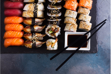 Japanese sushi dish, a Food & Drink Photo by Neirfy