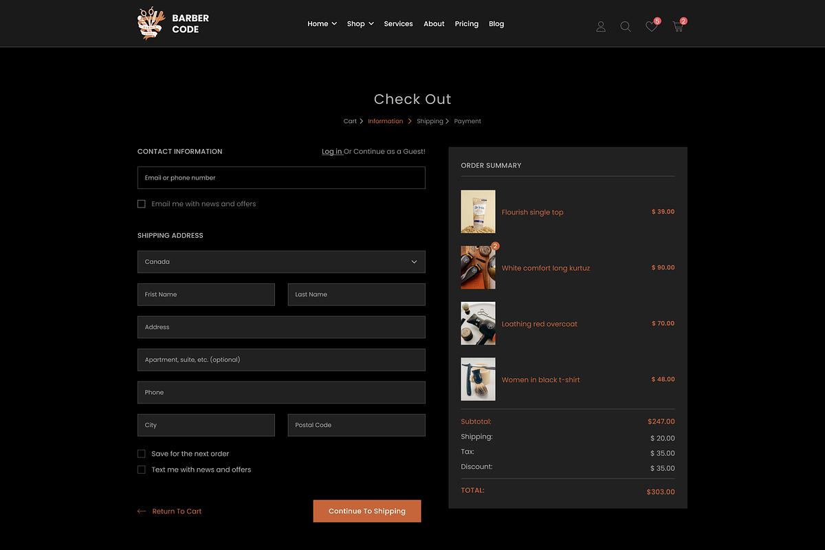 Barber Shop & eCommerce UI Template, an UI Kit Template by ReformedTech (Photo 5 of 26)