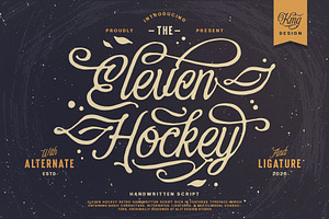 Eleven Hockey Typeface, a Script Font by alit design