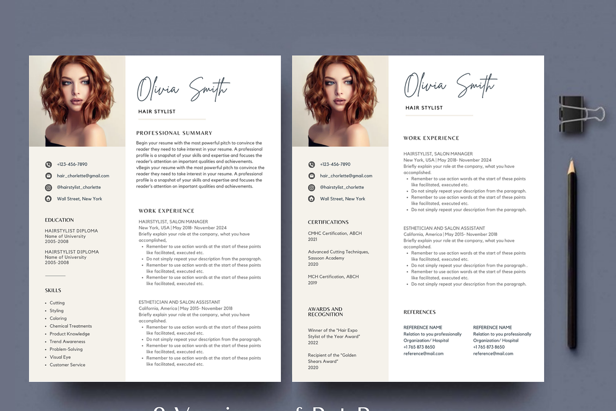Hair Stylist Resume CV Template, a Resume Template by Climbwithelevator (Photo 5 of 8)