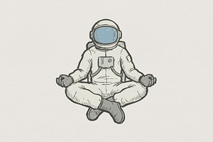 Meditating Astronaut PNG, Space, an Illustration by SharpMarketplace