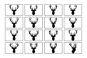 Deer head Silhouette Vector for set, an Animal Illustration by Unique Design Team