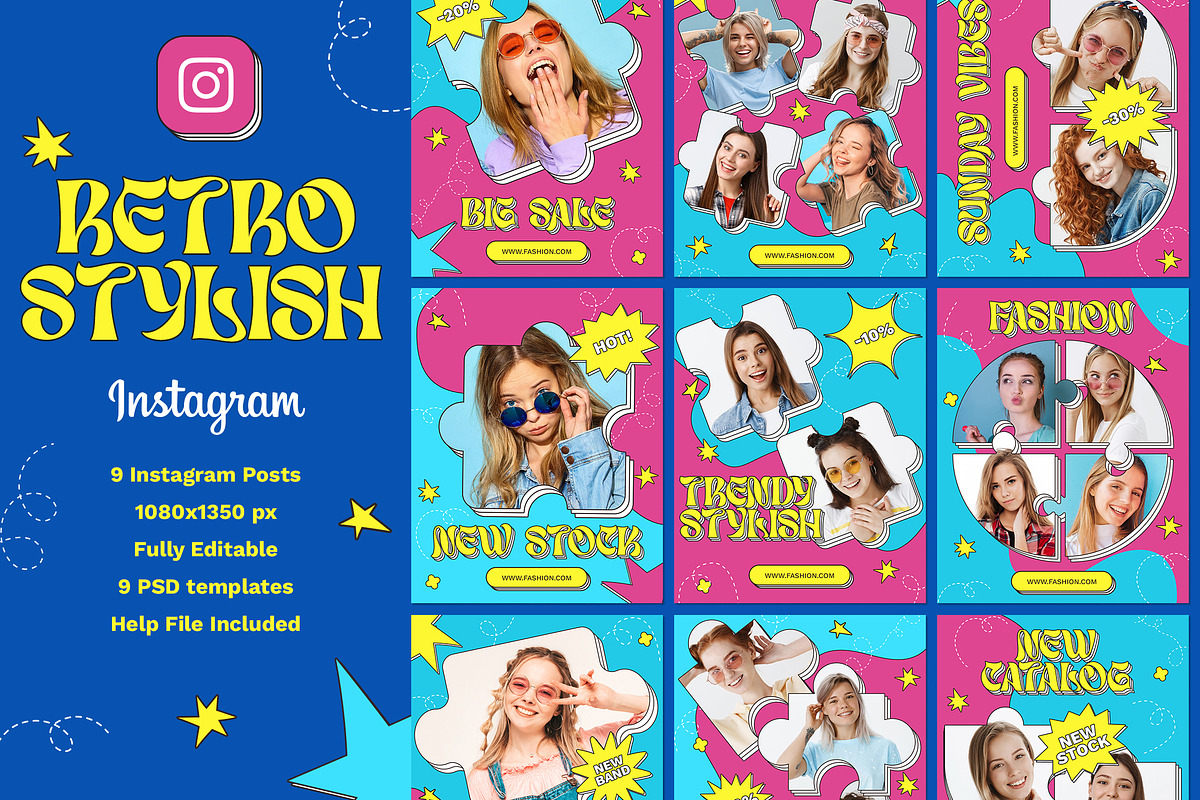 Retro Stylish Instagram, a Social Media Template by Andrew Skoch Design (Photo 1 of 6)