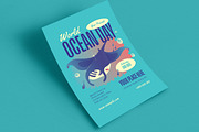 Blue Modern World Ocean Day Flyer, a Flyer Template by VectorVactory (Thumbnail 3 of 3)