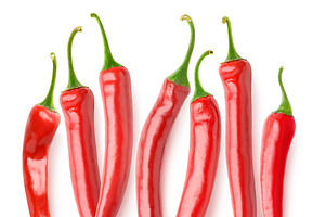 Red peppers in a row, an Object Graphic by Fruits+Veggies