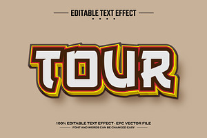 Tour 3D Editable Text Effect