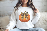 Pumpkin Coquette bow png, an Illustration by Watercolor design (Thumbnail 4 of 4)