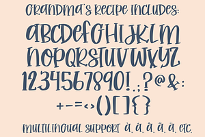 Grandma's Recipe, Handwritten Font