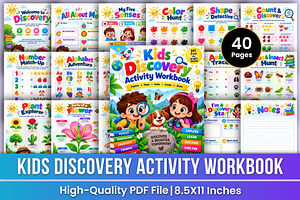 Kids Discovery Activity Workbook Kdp, a Stationery Template by Mustafiz
