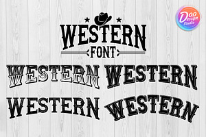 Western Cowboy Font Bundle Alphabet