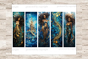 Mermaids Black Bookmarks, a Person Illustration by GlamArtZhanna (Thumbnail 2 of 3)