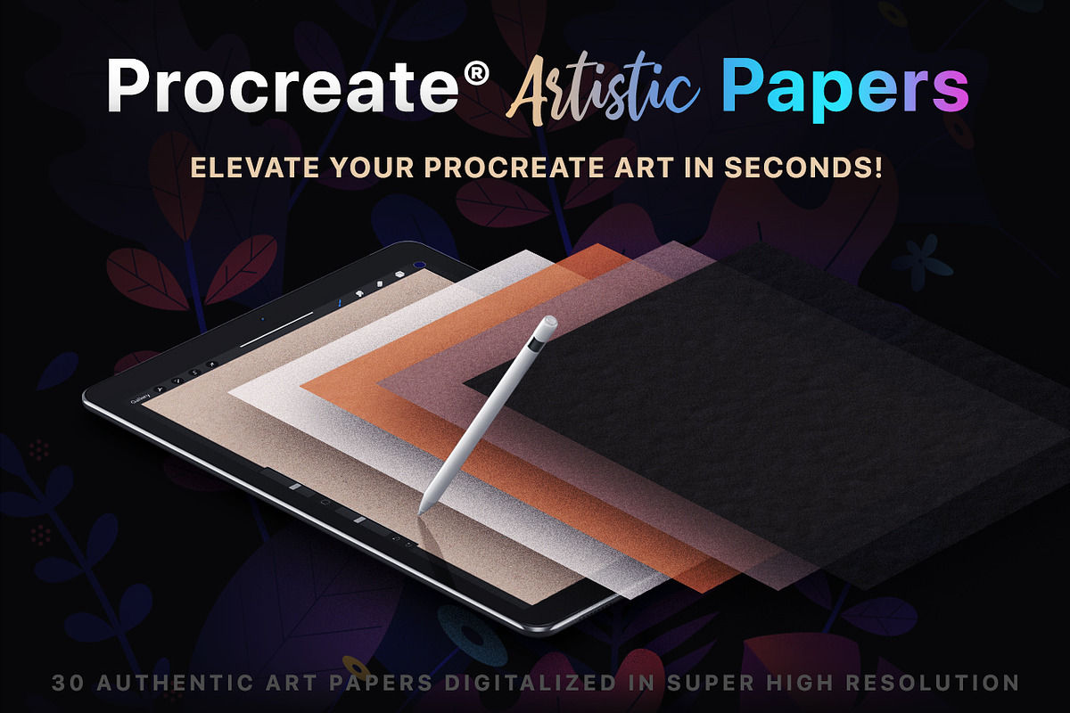 Procreate Artistic Digital Papers, a Texture Graphic by Frisk Shop (Photo 1 of 11)