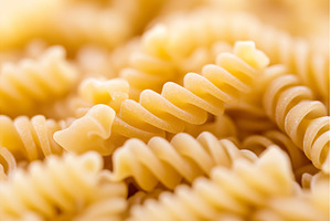 Close up of uncooked fusilli pasta, a Food & Drink Photo by Lermont51
