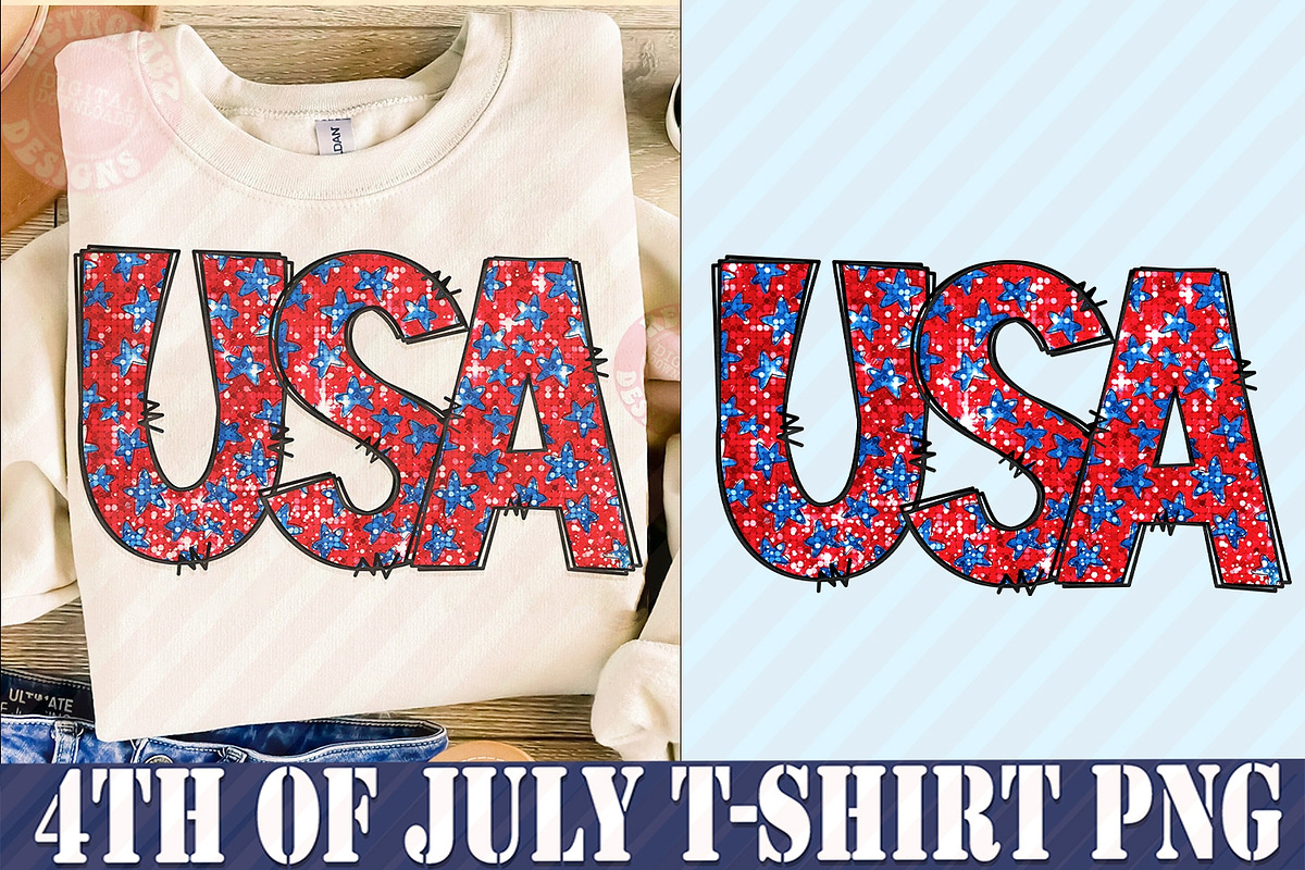 Glitter USA Svg Png, a Seasonal Illustration by RETROVIBZDESIGNS