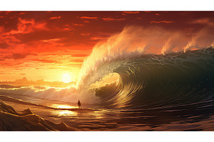 ocean sandy beach landscape ai, a Background Photo by pikepicture