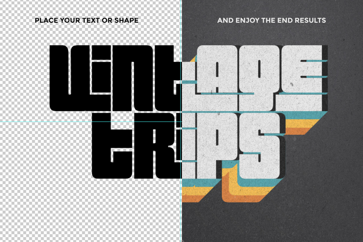 70s Text Effects for Photoshop, a Layer Style Add-On by Graphicdome (Photo 3 of 17)