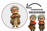 Whimsical Grandma Holding Heart Clip, an Illustration by Libby Wishes (Thumbnail 3 of 7)