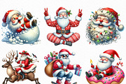 Funny Santa Claus Christmas Clipart, an Illustration by Craft Nest (Thumbnail 3 of 6)