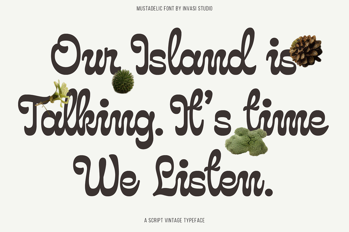 Mustadelic – Script Vintage Font, a Script Font by Invasi Studio (Photo 2 of 11)