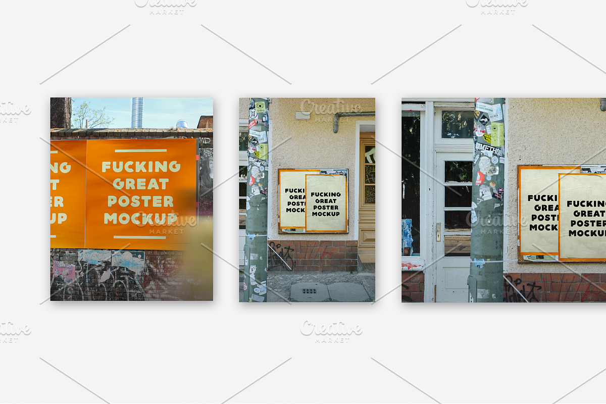 Urban Poster Mockups, a Presentation Template by khoai_tây (Photo 4 of 7)